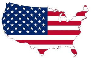 Usa Map Red White Blue